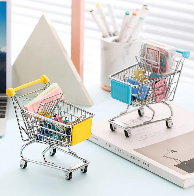 Mini Shopping Cart Kids Toys Simulation Supermarket Hand Trolleys Pretend Play Toy Kids Mini Trolley