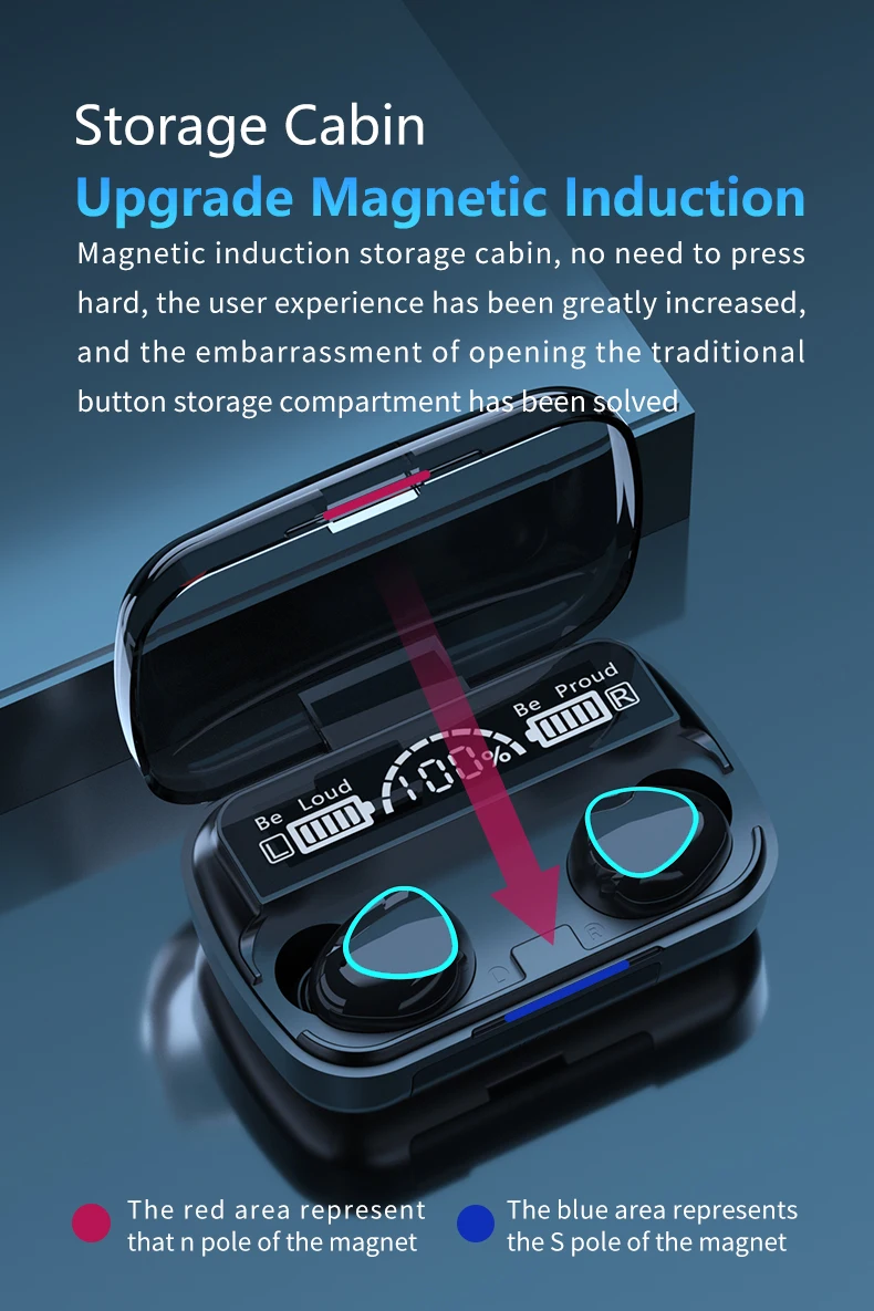 M10 TWS Bluetooth 5 1 беспроводные наушники; Наушники; 9D стерео; Спортивные водонепроницаемые Гарнитура