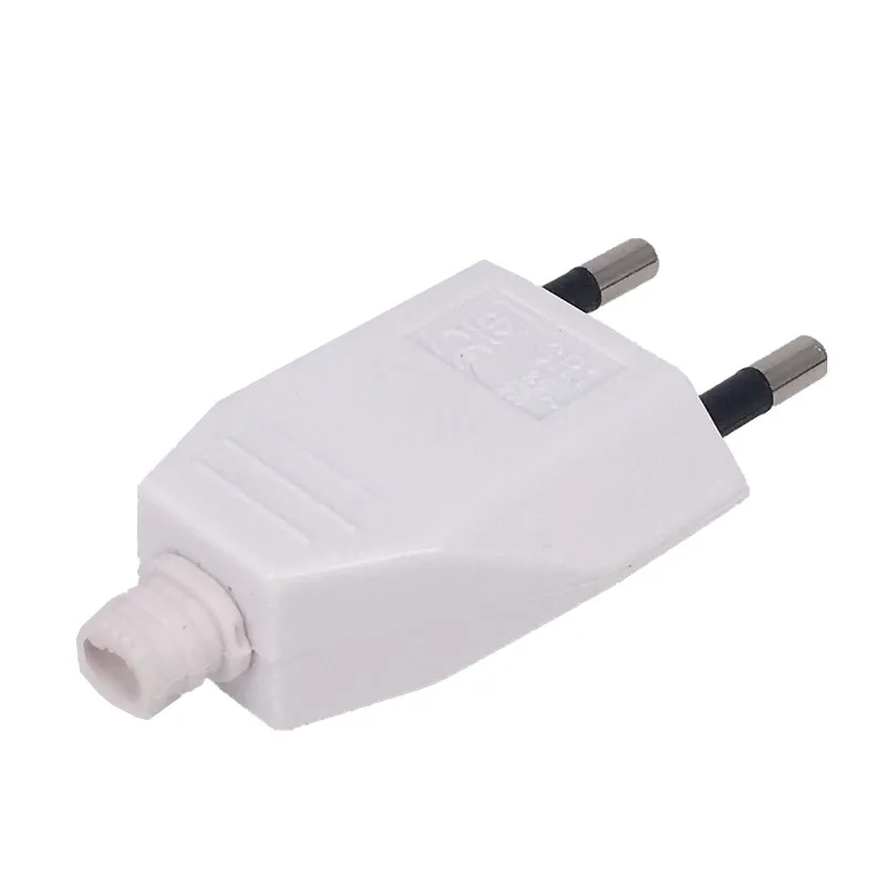 Rewireable European Plug 250V 2.5A CE 2 Pin Wireless Male Plug For DIY Power Cord