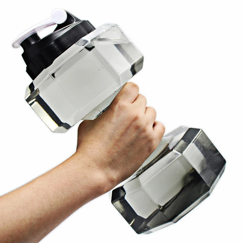 
550ml 1500ml Plastic Sport Drinking Dumbbell Workout Gym Water Bottles With Custom Logo 