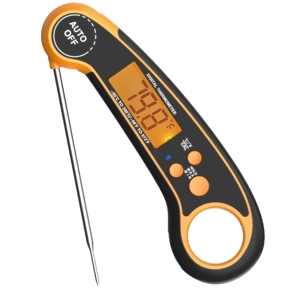 DD1084  Stainless Steel Meat Food Thermometer Digital LED Water Cooking Kitchen Grilling Folding Thermometer