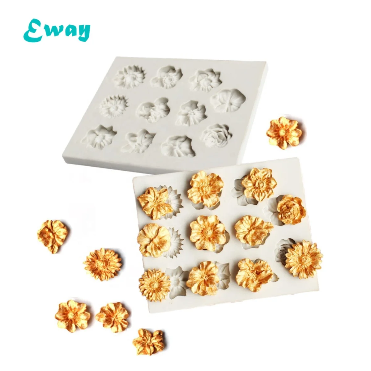 11Cavity 3D Mini Flower shape silicone pot molds cupcake Fondant Mold for Chocolate Candy Sugar craft Resin Jewelry