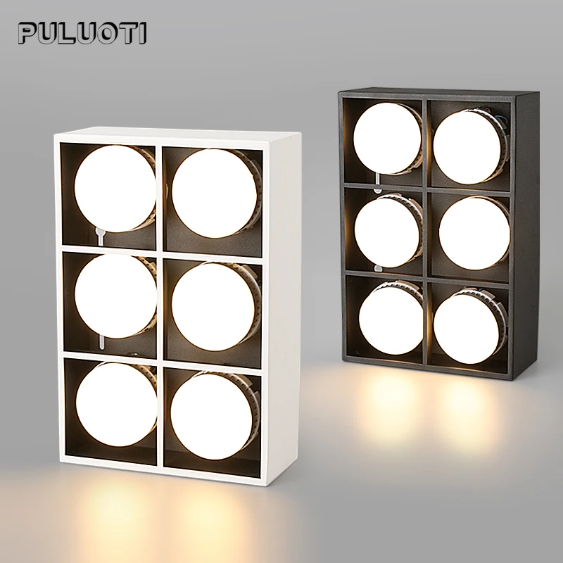 LED Down Light Six Heads Surface Mounted Free Disassembly of Light Source Tricolor Led Downlight Cree LED Chip 3 Year Aluminum