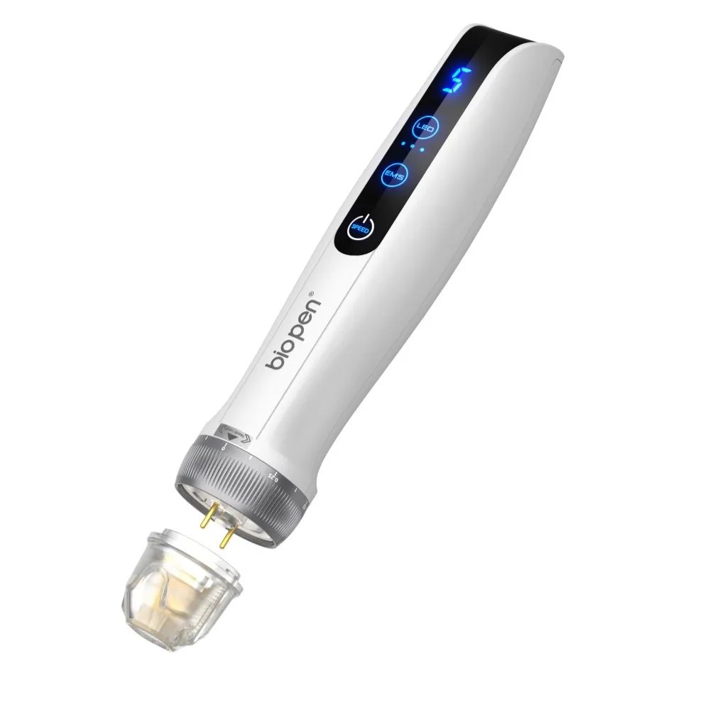 LED Derma Bio Pen Q2 EMS Electroporation Micro Needle Skin Rejuvenation Stretch Mark Remove Beauty Equipment