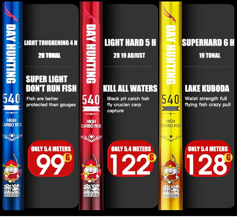 High Quality 4h 5h 6h Casting Tackle 2.7m-10m Stream Super Hard Fishing Rod China Ultralight Telescopic Carbon Fiber Fishing Rod