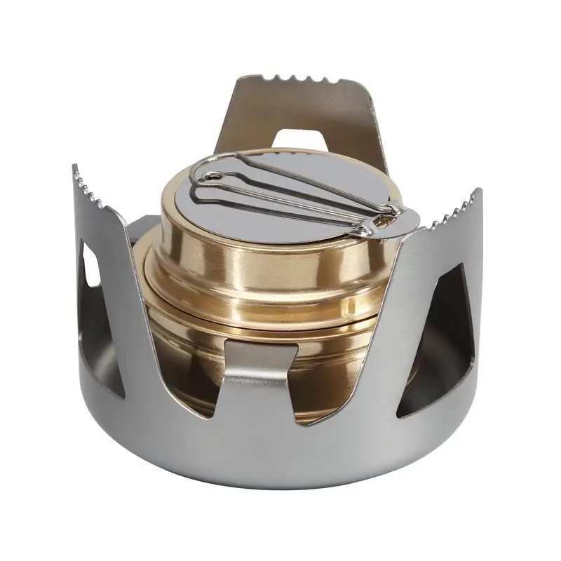 Lightweight Mini Brass Burner for Outdoor Camping & Hiking Alcohol Stove for Convenient Outdoor Activities