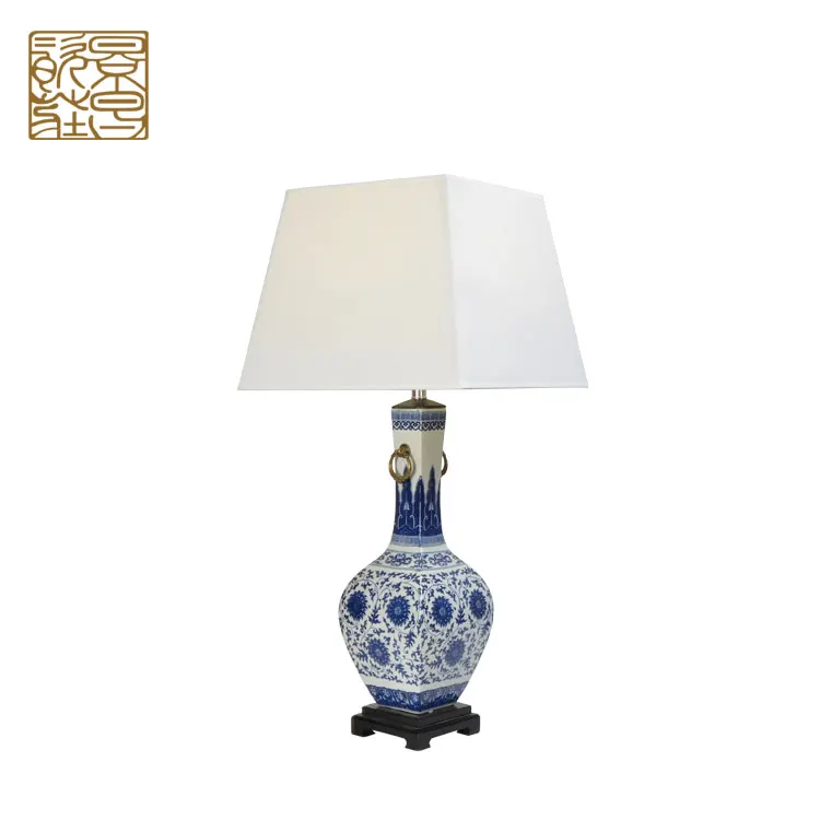 Modern living room lighting ceramic shade lamp table lamp with base switch