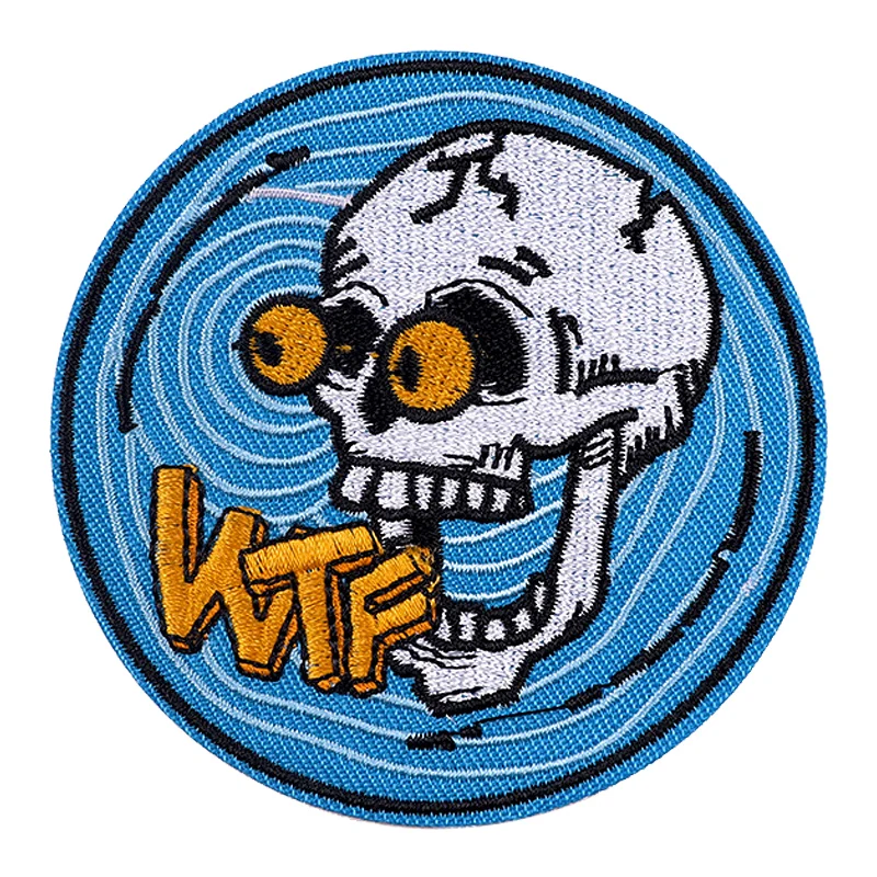 Wholesale Punk style badge Custom personalized skull cloth Patch Patch Embroidery label embroidery custom