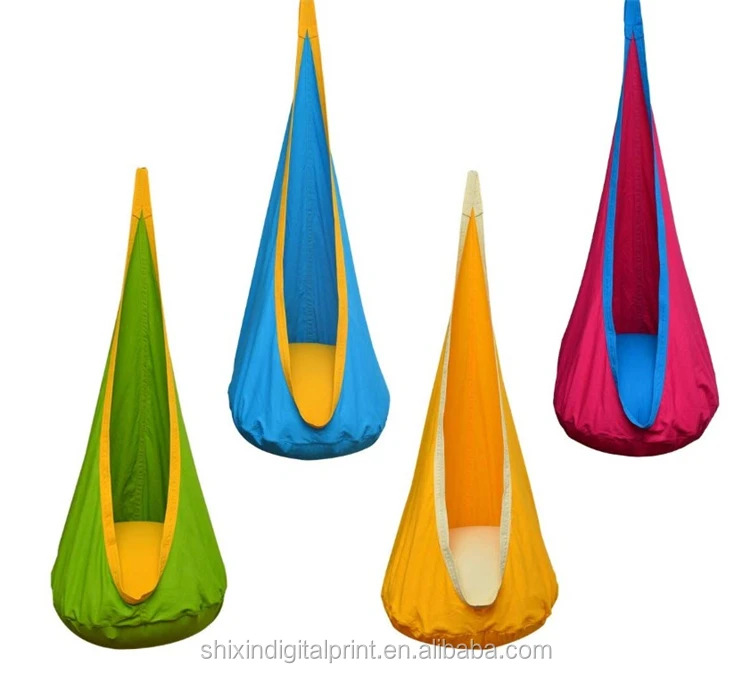 Easily Folding Ground Stand Therapy Kids Hammock Double Layer Eco-friendly Cotton Sensory Swing For Autism Relax