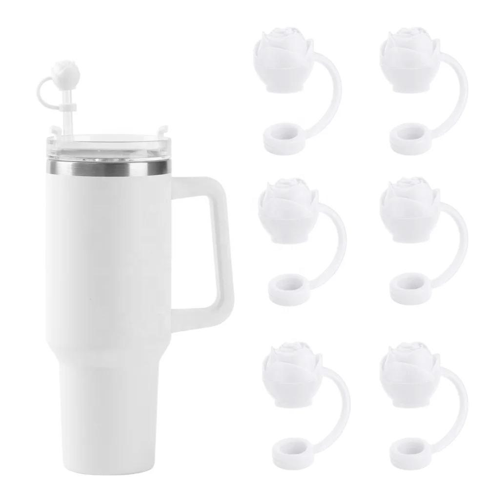 Recycling Rose Style Water Bottle Straw Hat Hygiene And Safety Silicone Water Bottle Straw Stopper