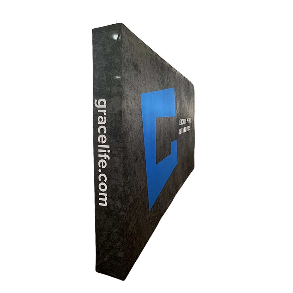 Folding Backdrop Pop Up Curved Polyester Fabric Display Repeat Graphic Standing Cover Sides