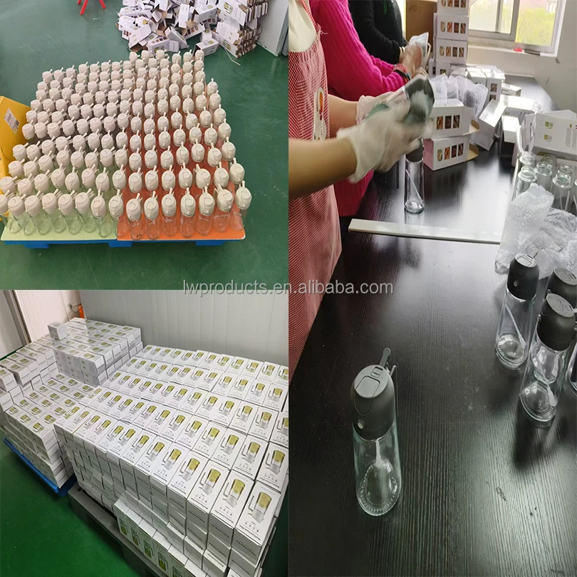 2 in 1 16oz 470ml Glass Kitchen Cooking Oil Spray Bottle Vinegar Oil Dispenser Olive Oil Sprayer For Cooking