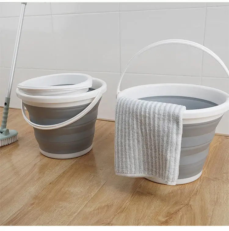 Plastic Bucket Collapsible Bucket With Handle Portable Silicone Folding Washing Water Bucket