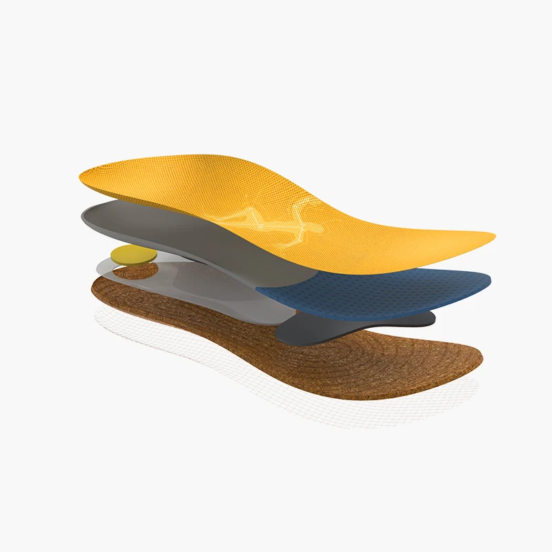 Customized Foot Pads for Sneakers High elasticity Orthopedic Insoles Cork Leather Insole Orthotic Insoles