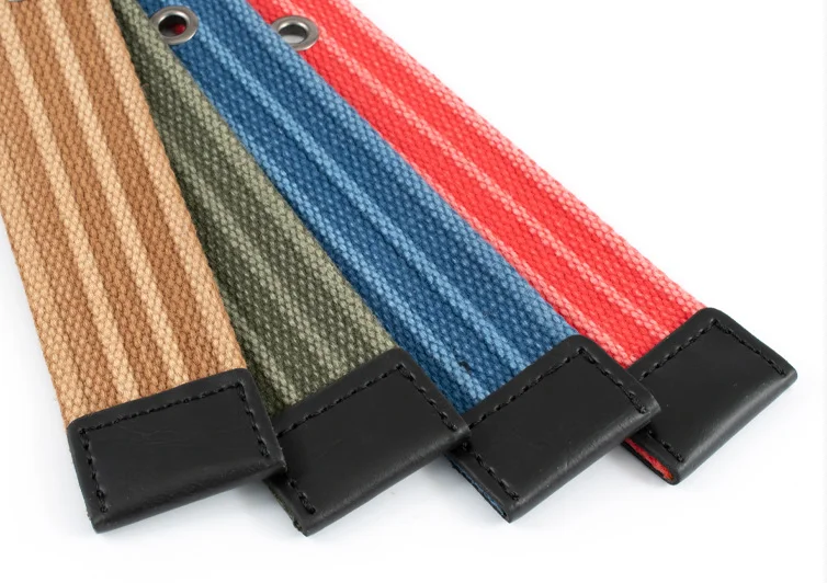 Adjustable Cotton elastic Outdoor Belts Men Woven Canvas Fabric Webbing Belt