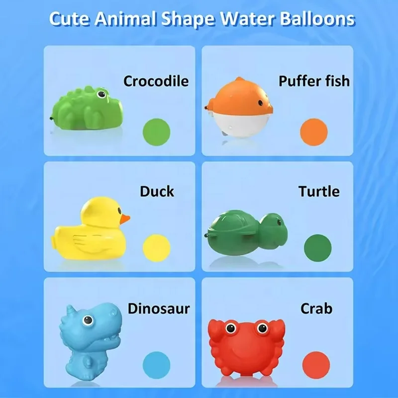 Silicone Quick Fill Self Sealing Splash Balls Refillable Reusable Water Bomb Balloons For Kids Water Fight