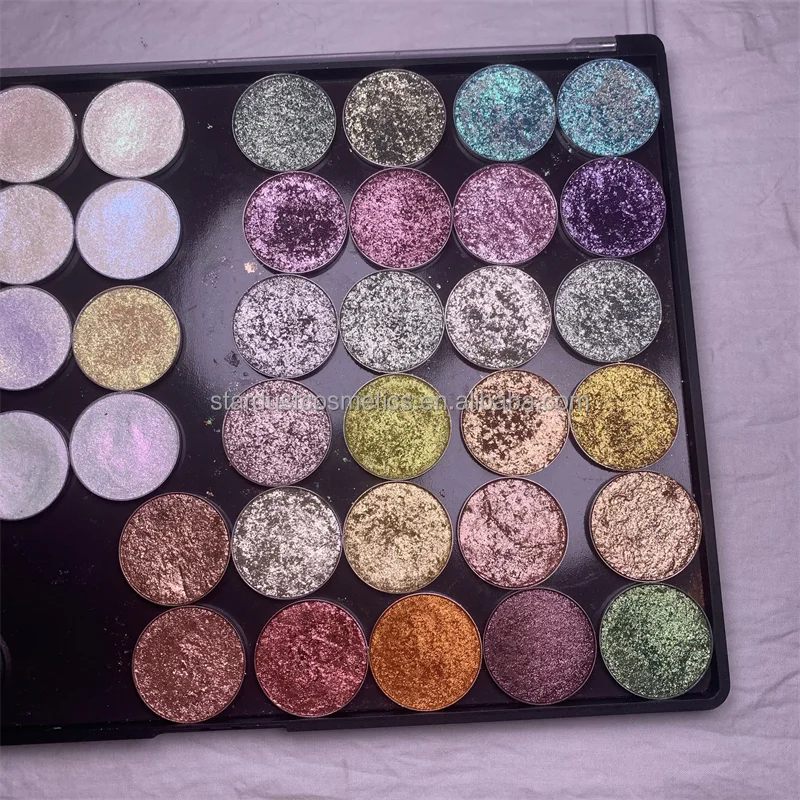 holographic shimmering metallic foiled creamy formula eye shadow No animal test metallic shimmer glitter eyeshadow palette