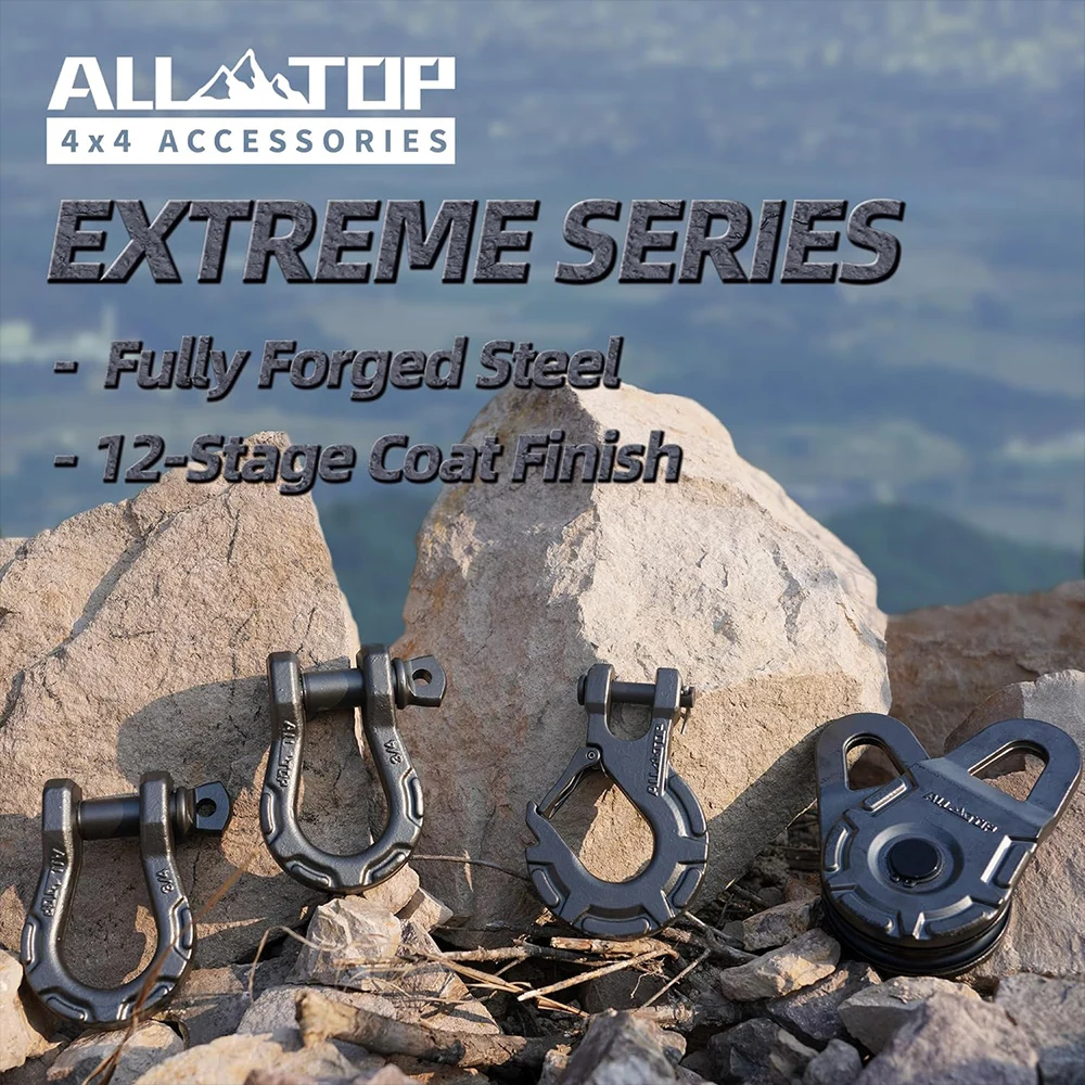 Off-road vehicle rescue equipment 36T Mn steel U-shape towing shackle bow shackle