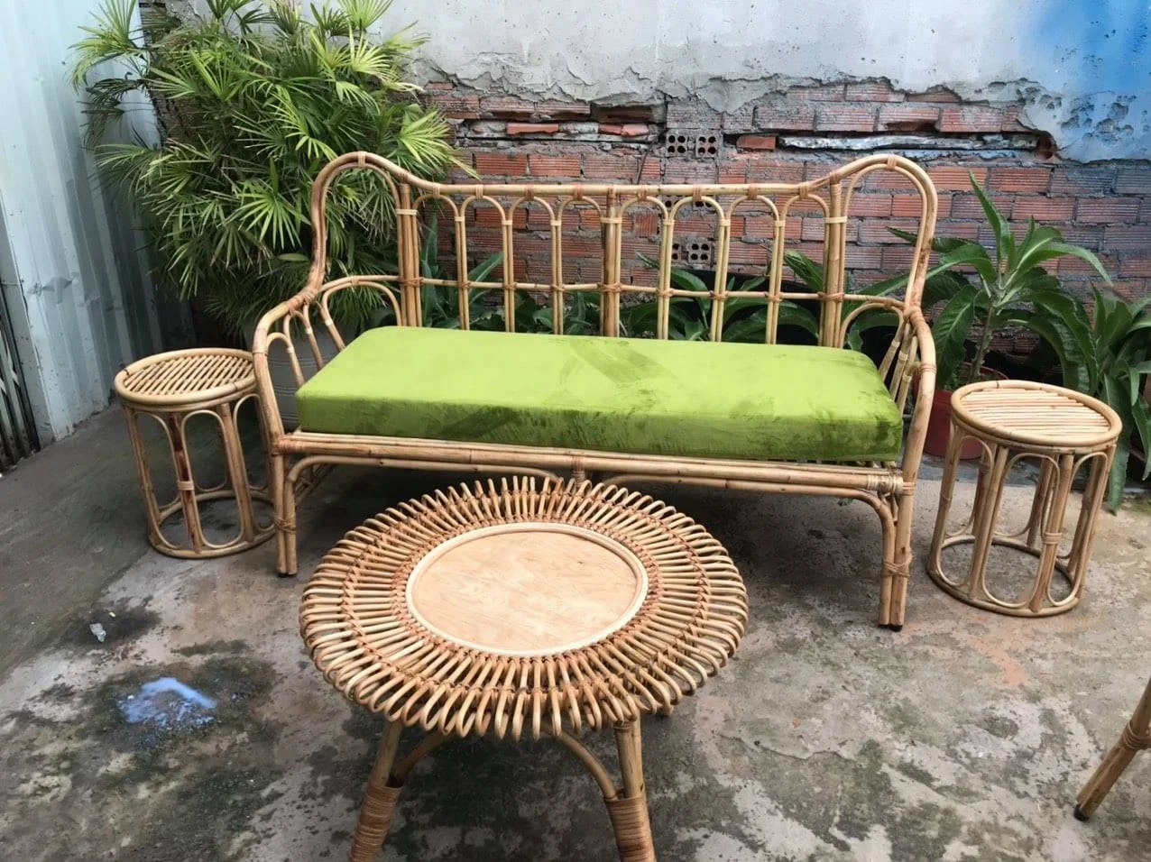 Диван для отдыха из ротанга винтажный диван натуральная плетеная мебель (100% натурального цвета)