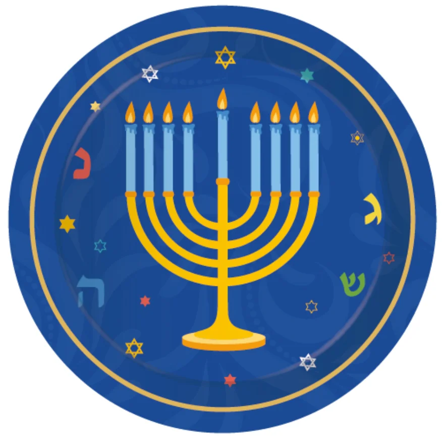Jewish Hanukkah Disposable Tableware Set Happy Chanukah Decoration Paper Plates Cups Napkins Festival Party Supplies