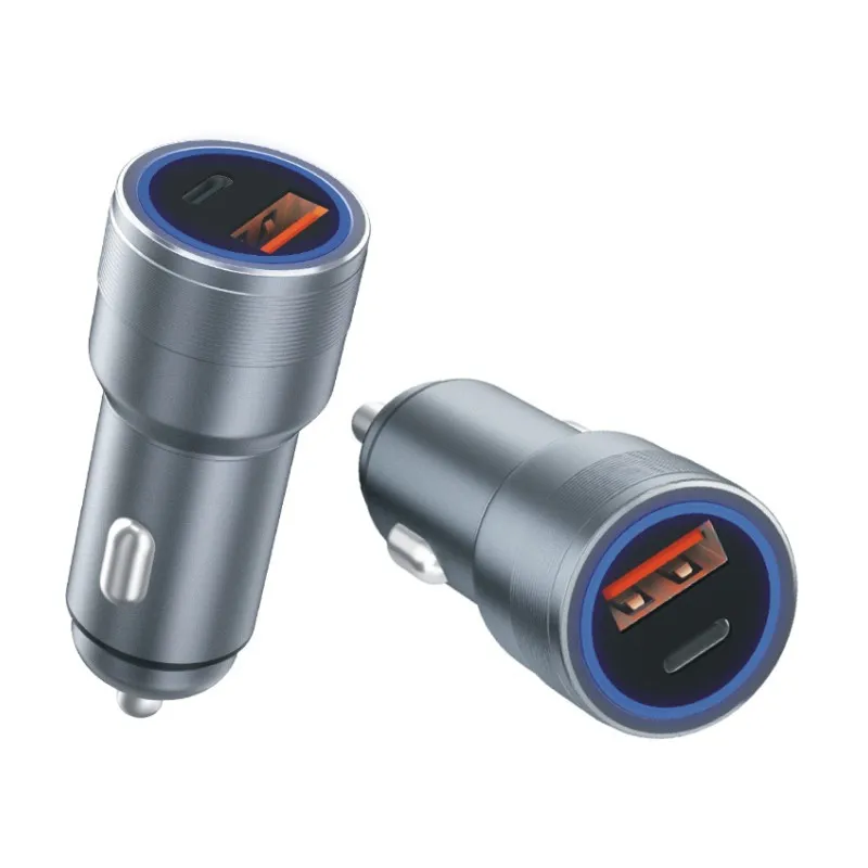 Wholesale Super Fast Charge  Dual Usb Charging Port New Fully Compatible Metal Digital Display Wire Less Car Mobile  Charger