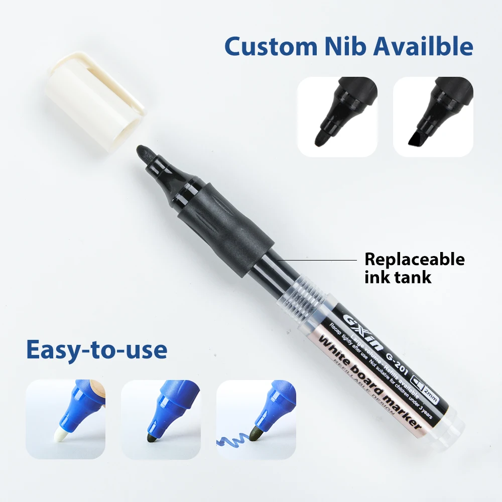 Gxin G-201C большой емкости многоразового сухое стирание Маркер для белой доски и пополнения чернил