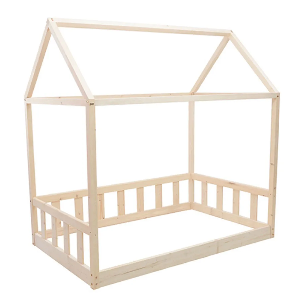 wholesale Nordic style  Wooden frame kids bed for small room