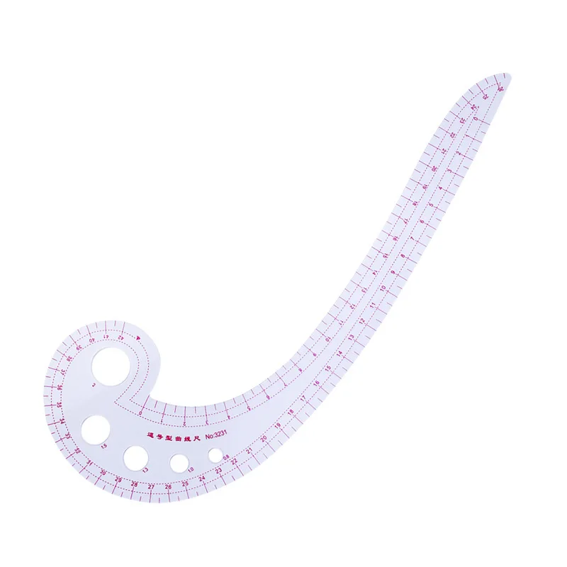 SHELIKE Transparent Plastic Tailor Patchwork ruler&Comma Type Curve Ruler #3231
