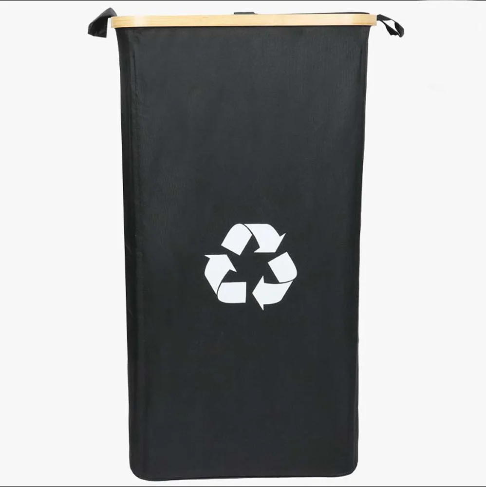 Foldable And Portable Durable Large Bottle Storage Basket Indoor Home Recycling Bins With Lid For Household