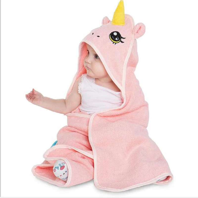 
Amazon hot sale cute animal design OEM order bamboo cotton hooded towel with ears 