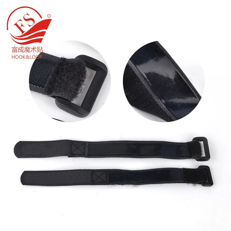 Custom Velcroes Strap Silicone Drone Battery Bike Anti-Slip Straps Black Hook And Loop Strap With Back Glue