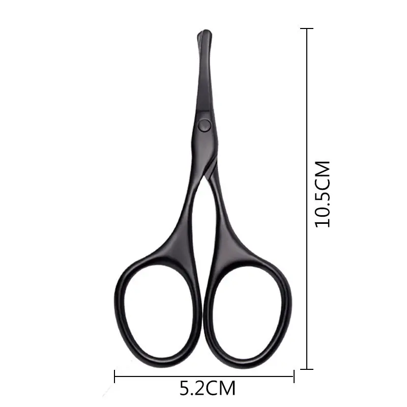 1PCS Professional Rounded Facial Nose Hair Scissors Stainless Steel Eyebrow Scissors Multifunctional Beauty Scissors