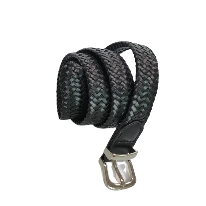 Factory direct sale fashion ladies woven belt jean black belt ladies belt