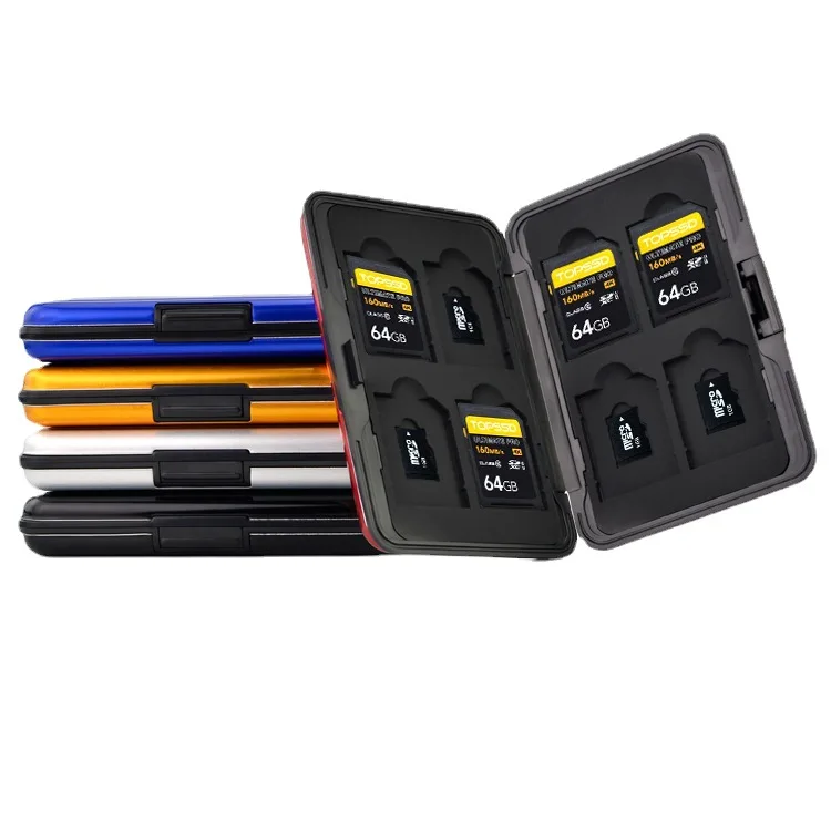 12 Slots Waterproof SD Card Case Micro SD Card Holder Microsd Bags Cases Soft Foam Interior Memory Card Camera Bags with Lanyard
