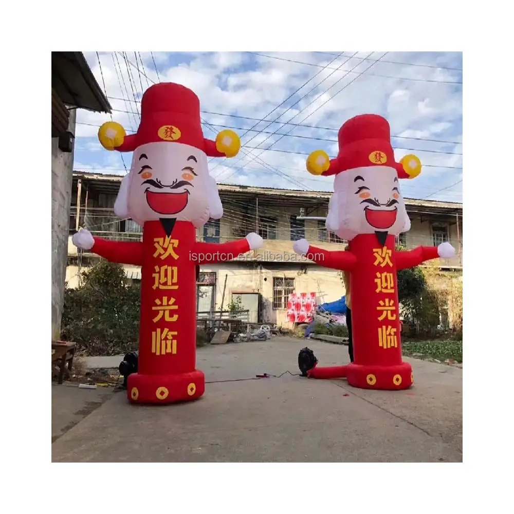 outdoor inflatable Welcome air dancer inflatable Chinese God of Wealth air Dancer with waving hand for Events Decoration