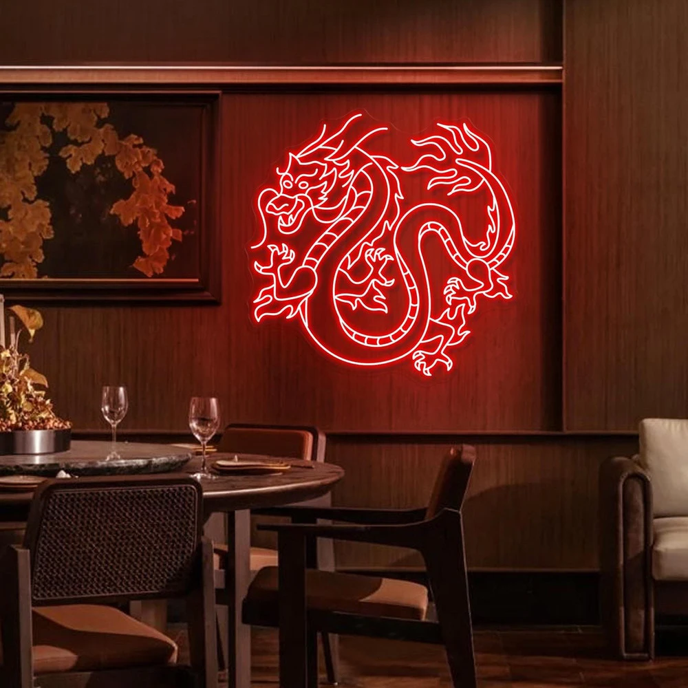 12V Electronic Signs Wholesale Personalised Illuminated Frontlit LED Dragon Neon Sign Kit