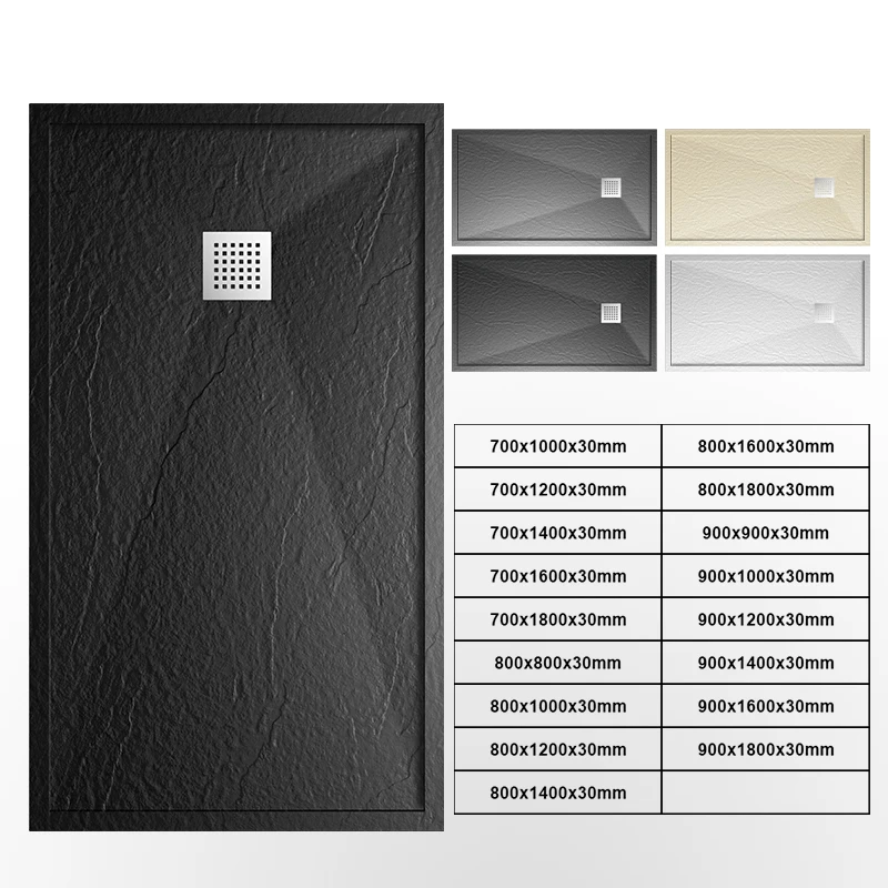 Customizable wholesale Dark color Artificial stone removable  shower tray  price waterproof Shower base  for bathroom