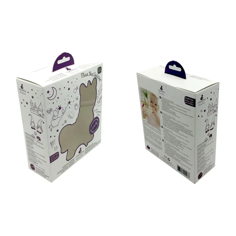 Custom hook hot model full color printed paper single cosmetic hair makeup teeth brush packaging window box with transparent lid