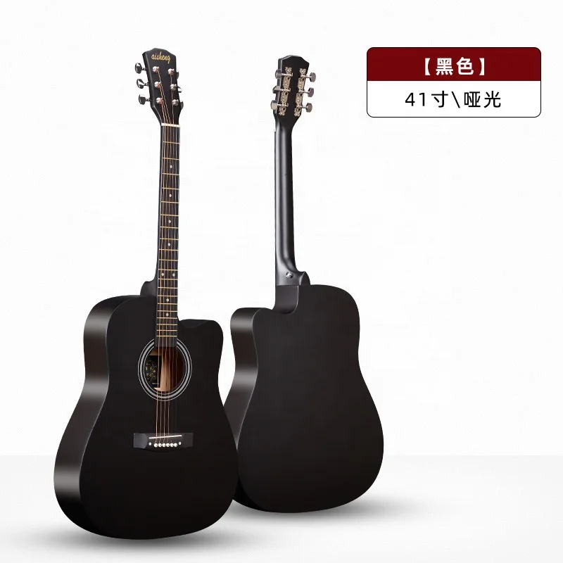 Professional folk guitar 41 inch black students beginners to practice