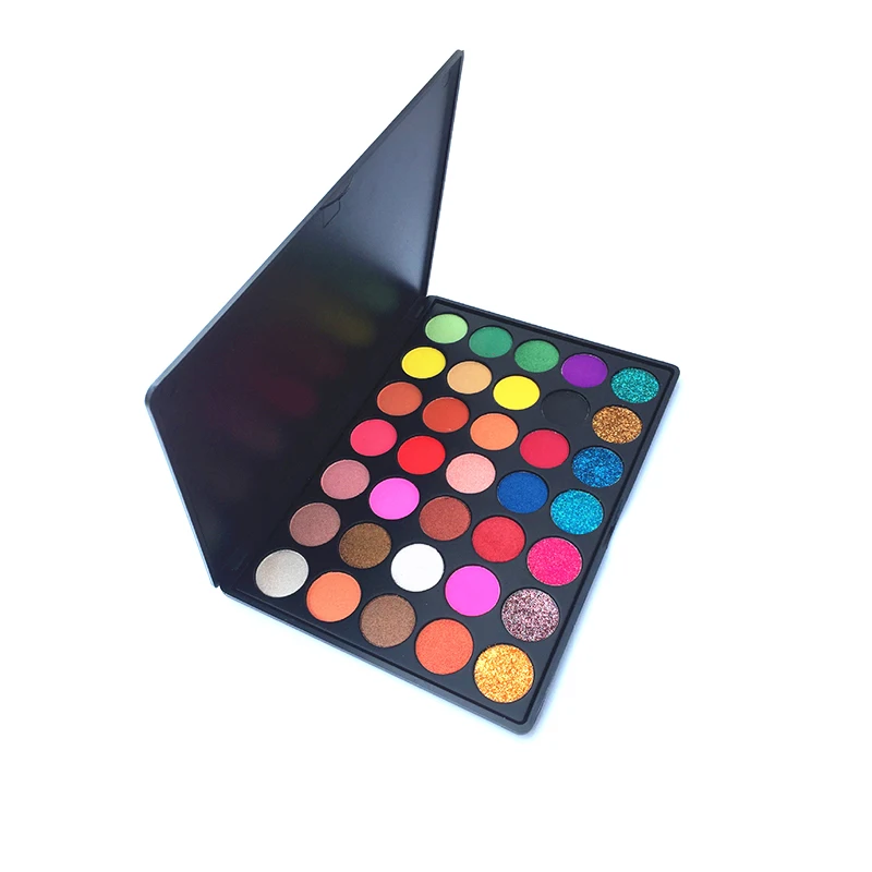 Private Label 35 Colors Eyeshadow Palette Cheap Cosmetic Glitter Eyeshadow Palette With Small Quantity