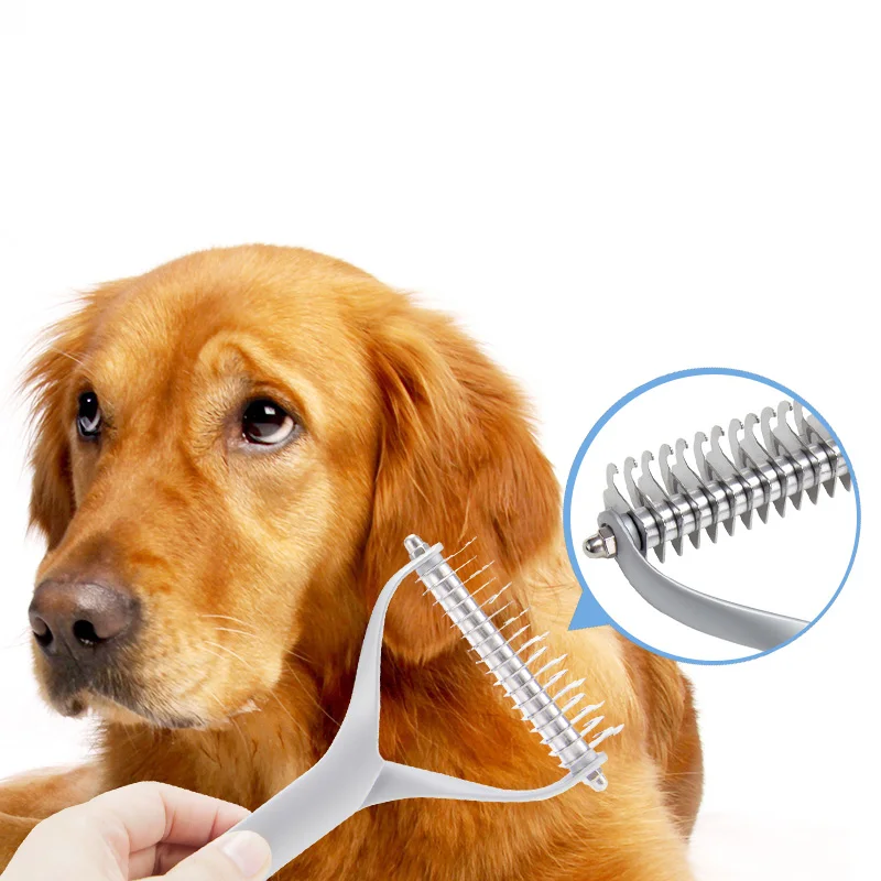 New Design Of Pet Bath Professional Hair Comb One Key Cleaning Cat Comb Slicker Remove Dog Hairs Comb