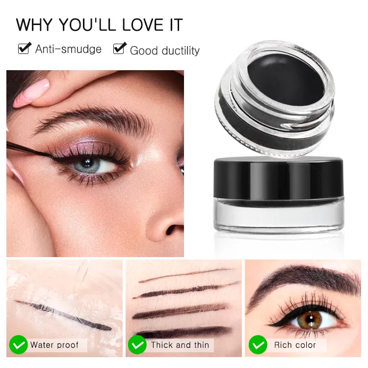 Wholesale custom logo makeup colorful eyebrow pomade vegan eyeliner gel waterproof colorful eyebrow gel
