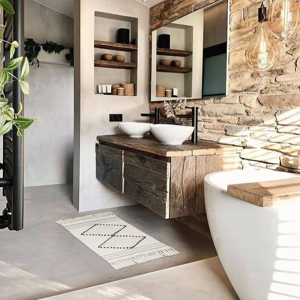 Manufacturer Wholesale Washable Bohemia Woven Tassel Rugs Home Decor Living room Hallway Carpet