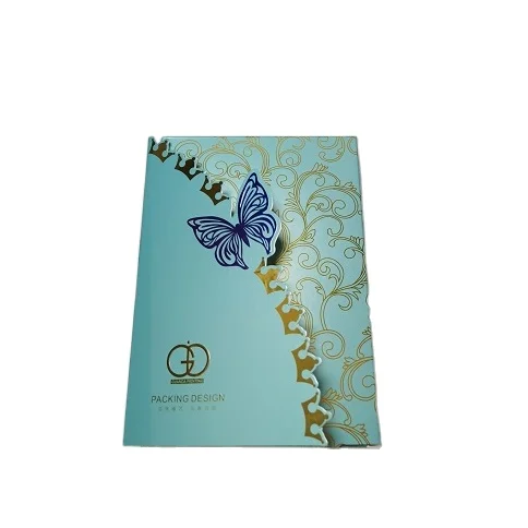 Folder Paper Boxes Manufacture Luxury Packaging with Butterfly Decoration Essential Oil Set and Skin Care Packaging Cosmetic Box