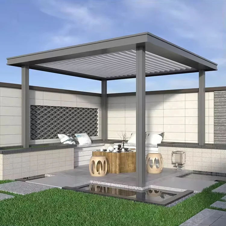 Professional Outdoor Canopy Waterproof Patio Gazebo Bioclimatic Adjustable Louver Aluminum Pergola