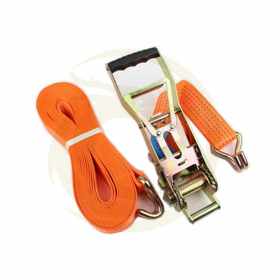 TUV GS Approved 2' Polyester European Type Ergo Retractable Ratchet Cargo Lashing Tie Down Transport Straps