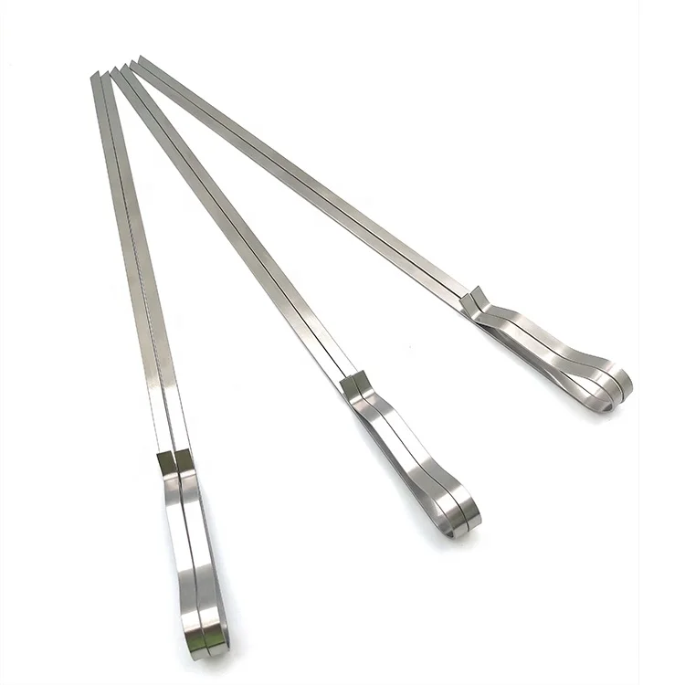 Stainless Steel Kebab Skewers,Reusable Grilling Sticks Set Shish Kebab Needles for Outdoor Camping