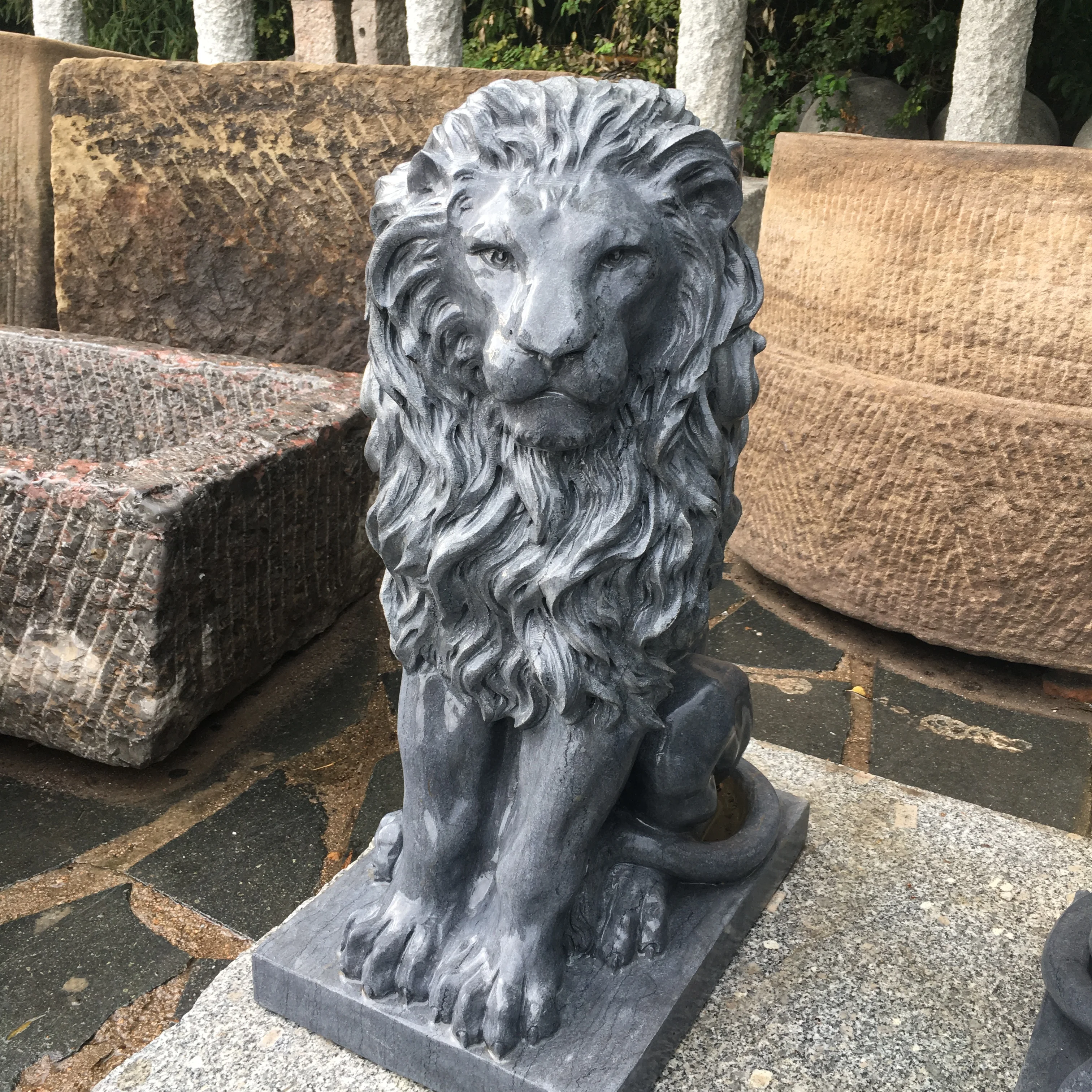 garden decoration stone lion statue animal sculpture limestone statue