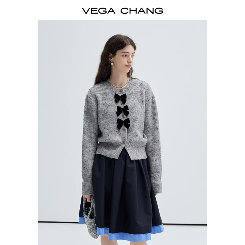 Vega Chang 2025 New Knitwear For Fall  Niche Design Miu Stylish  Butterfly Cardigan Top  Wool Sweater
