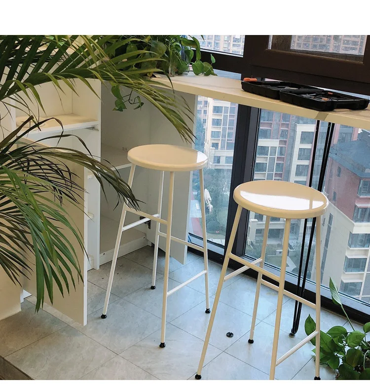 Nordic Bar Stool Iron barstool home Island Chair outdoor  cafe modern simple high stool bar chair